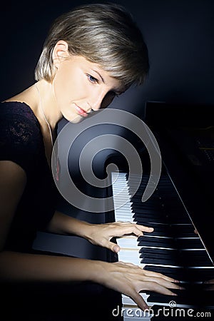 Piano player pianist Stock Photo