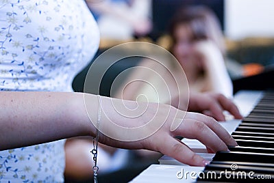Piano-playing Stock Photo