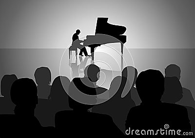 Piano Recital Vector Illustration