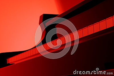 Piano in red Stock Photo