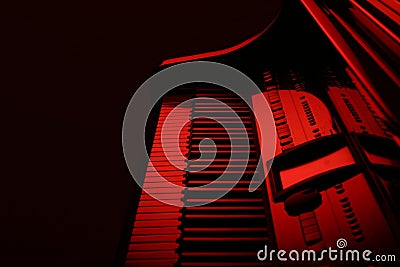 Piano in red Stock Photo