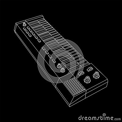 Piano roll analog synthesizer vector Vector Illustration