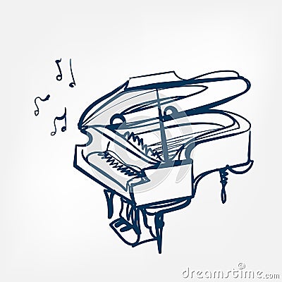 Piano sketch vector illustration isolated design element Vector Illustration