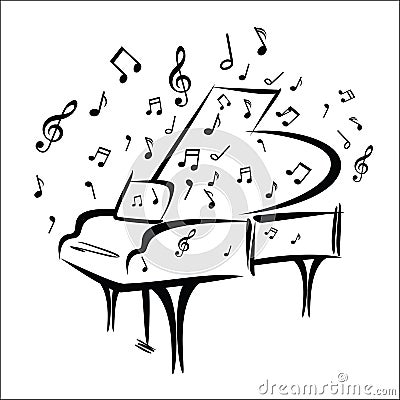 Piano sketch Vector Illustration