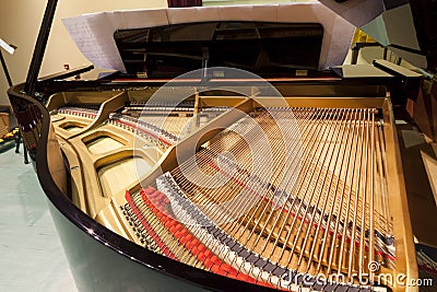 Piano string Stock Photo