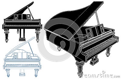 Piano Vector. Illustration Isolated On White Background. Vector Illustration