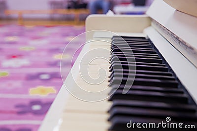 Piano white piano keys music play piano keyboard notes jazz Blues classical music . Black and white on the piano Stock Photo