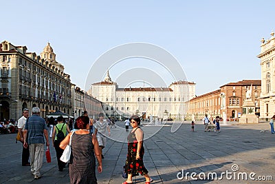 Piazza Castello in Turin Italy/Italia Editorial Stock Photo
