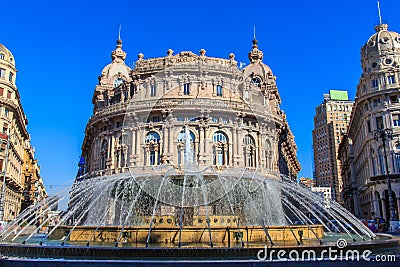 Piazza De Ferrari - the main square of Genoa, Italy Stock Photo