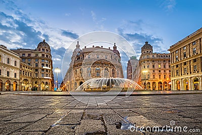 Piazza De Ferrari square in Genoa Stock Photo