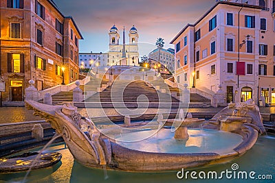 Piazza de spagnaSpanish Steps in rome, italy Stock Photo