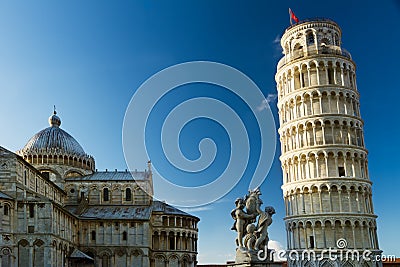 Piazza dei Miracoli with leaning tower, Pisa, Tuscany, Italy Stock Photo