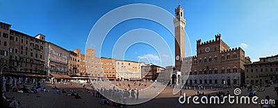 Piazza del Campo in Siena in Tuscany, Italy Editorial Stock Photo