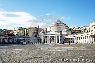 Piazza del Plabiscito, named after the plebiscite taken in 1860, that brought Naples into the unified Kingdom of Italy Stock Photo