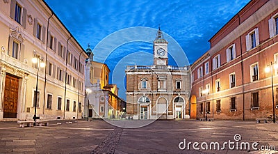 Piazza del Popolo in the evening, Ravenna Stock Photo