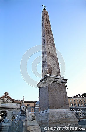 Piazza del Popolo and Flaminio Obelisk in Rome, Italy Stock Photo