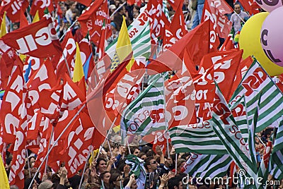 Piazza del popolo during the strike Editorial Stock Photo