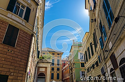 Piazza della Meridiana square with multicolored typical traditional buildings Stock Photo