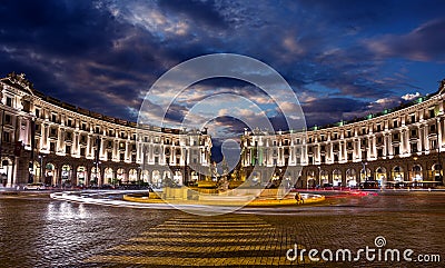 Piazza della Republica. Rome. Italy. Editorial Stock Photo