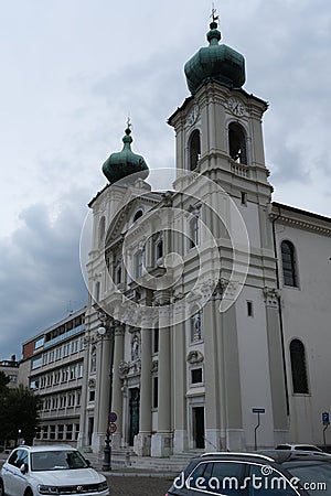 Piazza della Vittoria. Chiesa di Sant'Ignazio (Saint Ignazio church) with no people Editorial Stock Photo