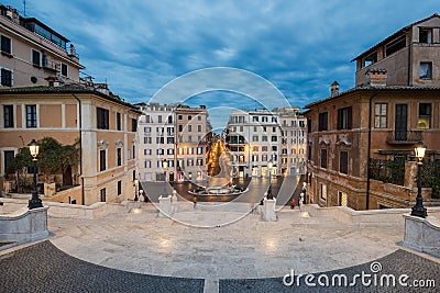 Piazza di Spagna and Via Condotti, Rome, as seen from Trinita dei Monti Stock Photo