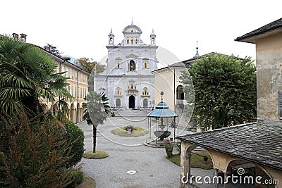 Piazza di Tempio in Varallo, Italy Stock Photo