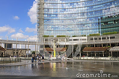 Piazza Gae Aulenti, Milan Editorial Stock Photo