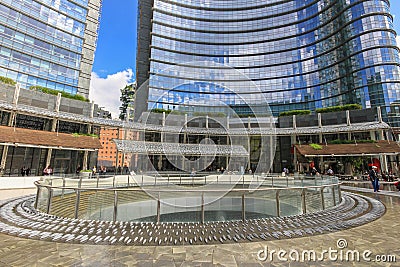 Piazza Gae Aulenti, Milan Editorial Stock Photo