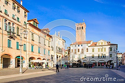 Piazza Liberta, Bassano del Grappa Editorial Stock Photo