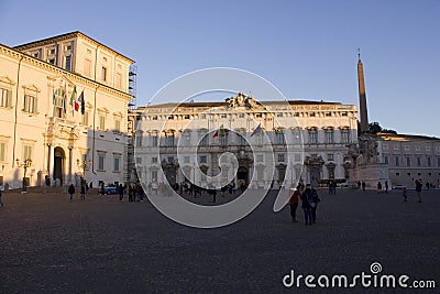 Piazza Montecitorio in Rome Editorial Stock Photo