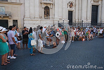 Piazza Navona, crowd, social group, people, festival Editorial Stock Photo