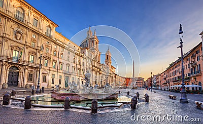 Piazza Navona in the morning. Rome. Italy. Stock Photo