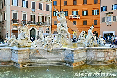 Piazza Navona, Rome, Italy Editorial Stock Photo