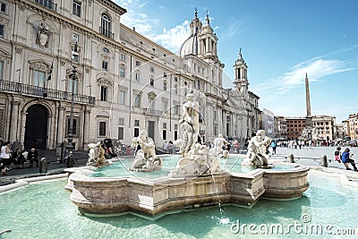 Piazza Navona in Rome Editorial Stock Photo