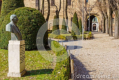 Piazza Pallone garden, in Mantua Editorial Stock Photo