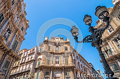 Piazza Pretoria buildings in Palermo, Italy Stock Photo