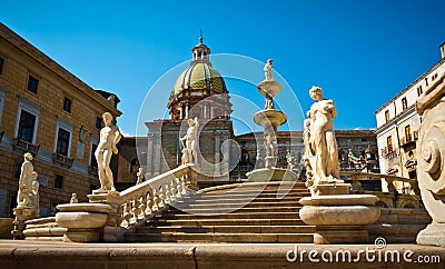 Piazza Pretoria low angle Stock Photo