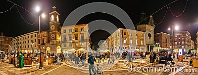 Piazza Tre Martiri in Rimini, Italy Editorial Stock Photo