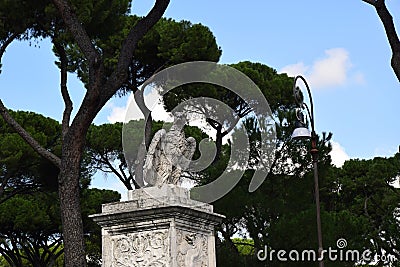 Piazzale Brasile with Eagle Statues next to Porta Pinciana in Rome, Italy Editorial Stock Photo