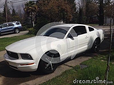 A pic a cool white ford mustang Editorial Stock Photo