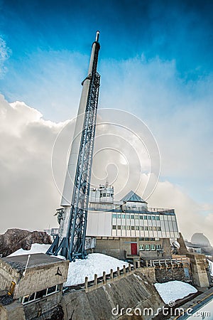 Pic du Midi telecast antenna, France Stock Photo