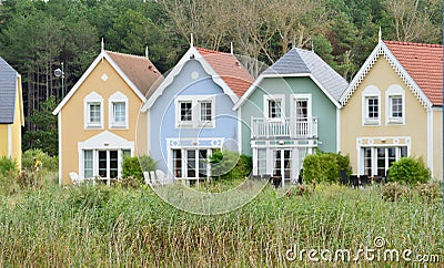 Picardie, the picturesque village of Fort Mahon Plage in Somme Editorial Stock Photo