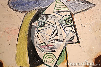 Picasso portrait to his wife and her lover Editorial Stock Photo