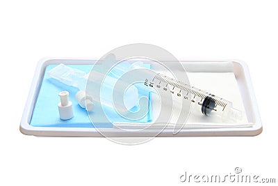 PICC line cleaning Stock Photo