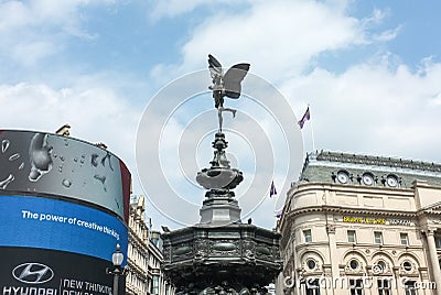 Piccadilly Circus and Statue of Eros, London Editorial Stock Photo