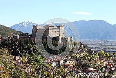 Piccolomini Castle, Celano, Italy Stock Photo