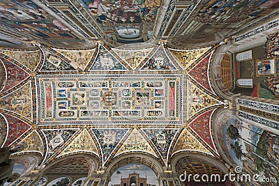 Piccolomini Library in Siena Editorial Stock Photo