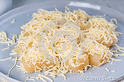 Pichi pichi is a form of Filipino dessert made from grated cassava Stock Photo