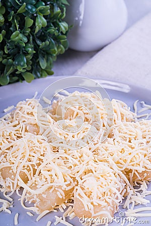 Pichi pichi is a form of Filipino dessert made from grated cassava Stock Photo