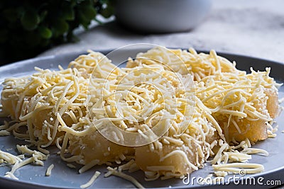 Pichi pichi is a form of Filipino dessert made from grated cassava Stock Photo